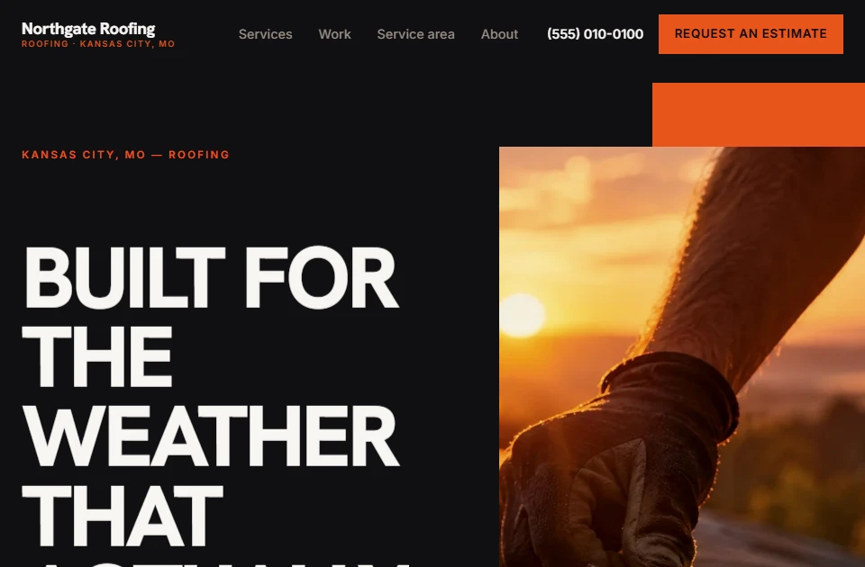 Northgate Roofing, a website by SiteVelora